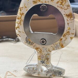 Gold and Silver Glitter Bottle Opener